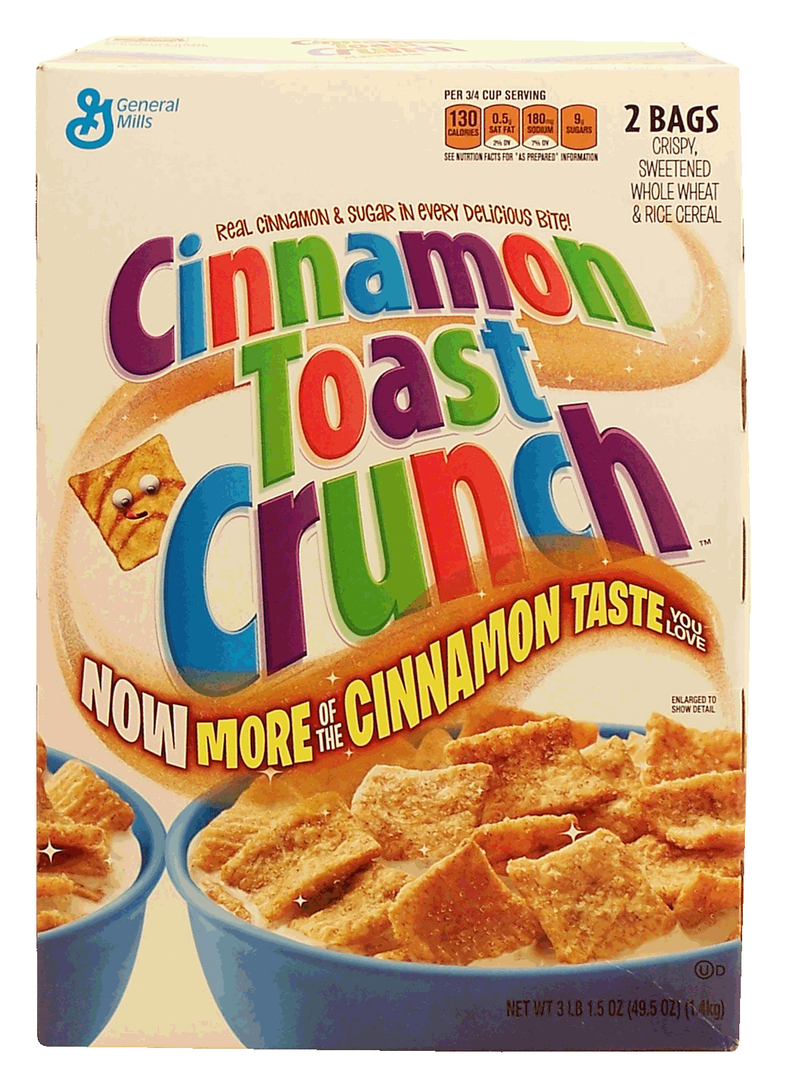 General Mills Cinnamon Toast Crunch crispy sweetened whiole wheat & rice cereal, 2-bags Full-Size Picture